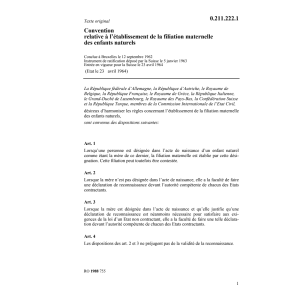 Conv. établissement filiation maternelle