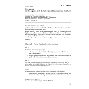 Conv. enlèvement d'enfants