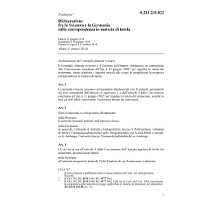 Dich. D materia di tutela