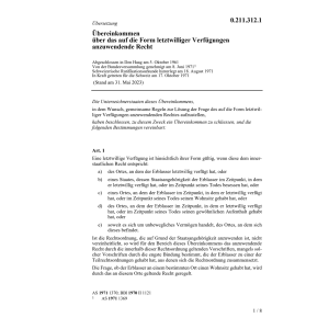 Übereink. Form letztwilliger Verfügungen