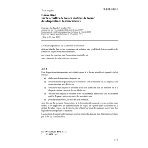 Conv. forme dispositions testamentaires