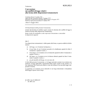 Conv. forma disposizioni testamentarie