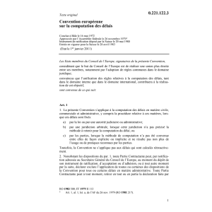 Conv. europ. computation des délais