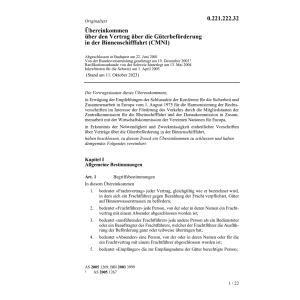 Budap.Übereink. Güterbeförderung CMNI
