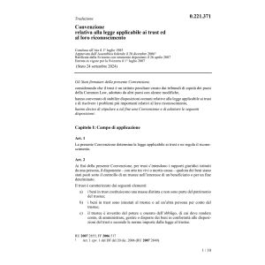 CV relativa alla legge applicabile trust
