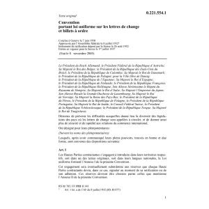 Conv. loi uniforme lettres de change
