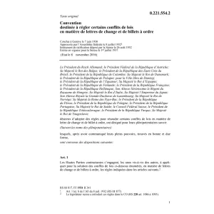Conv conflit en matière lettre de change