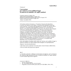 Conv. confliti in materia di cambiali