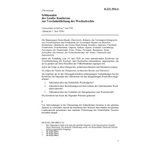 Schlussakte Wechselrecht