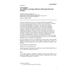 Conv. L uniforme sull'assegno bancario