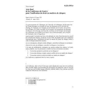 Acte final droit en matière de chèques