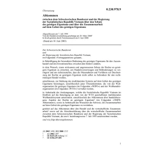 Abk. CH-Vietnam Geistiges Eigentum