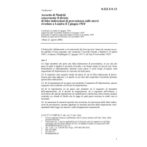Acc di Madrid indicazioni di provenienza