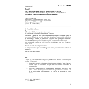 Tr. F prot. indications de provenance