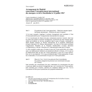 Ar. de Madrid enregistrement de marques