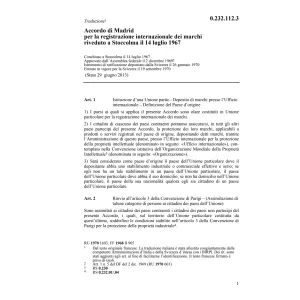 Acc. di Madrid registrazione dei marchi