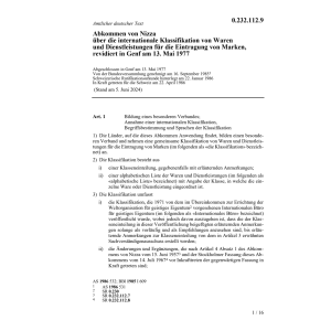 Abk. Nizza Waren, Dienstleistungen