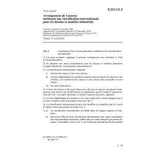 Ar. de Locarno class. dessins, modèles