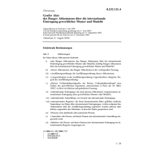 Genfer Akte intern.Eintr.gewerbl.Muster