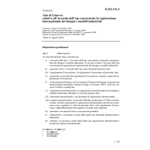 Atto di Ginevra registr. intern. modelli