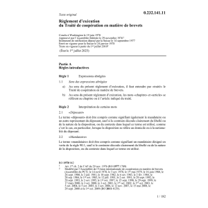 RE coop. matière de brevets