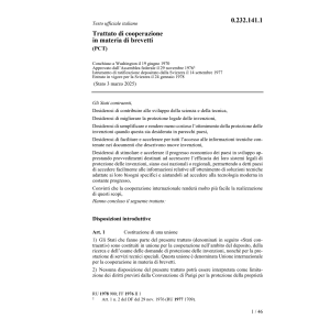 Tratt. cooperaz. materia di brevetti PCT