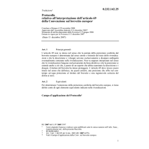 Prot. interpretazione dell' art. 69