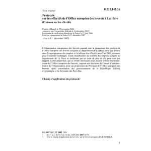 Protocole sur les effectifs