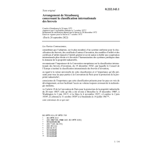 Ar. de Strasbourg classification brevets