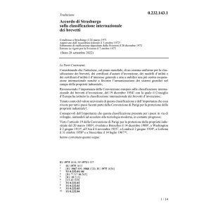 Acc Strasburgo classificazione brevetti