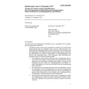 Briefw. Erfindungspatente; Marken Korea