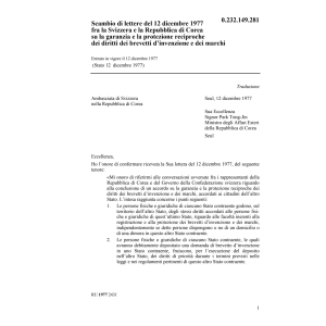 Lettere protezione brevetti marchi Corea