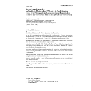 Ac. complémentaire Tr. sur brevets FL