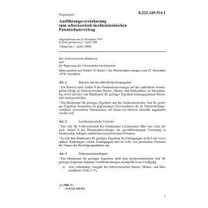 Ausführungsvereinb Patentschutzvertrag
