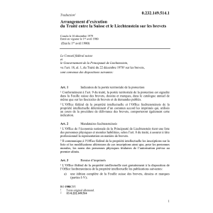 Ar. d'ex. du Tr. sur les brevets FL