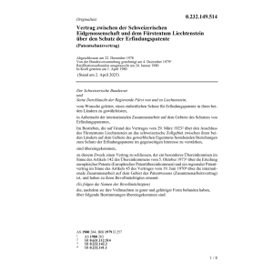 Vertrag CH-Liechtenstein Patentschutz