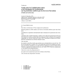 Tr. CH-Liechtenstein sur les brevets
