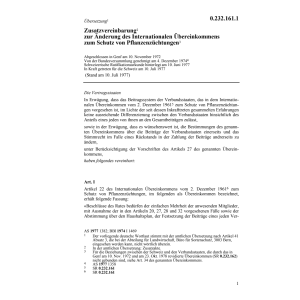 Schutz Pflanzenzüchtungen, Änderung