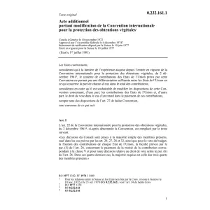 Acte add protection obtentions végétales