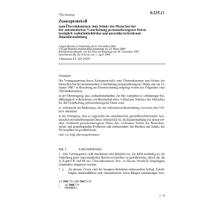Zusatzprot. Übereink. Datenübermittlung
