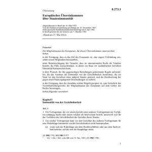 Europ. Übereink. Staatenimmunität