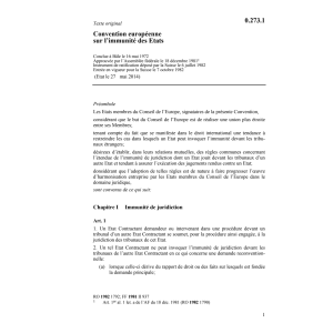 Conv. européenne immunité des Etats