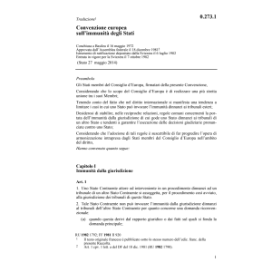 Conv. europea sull'immunità degli Stati