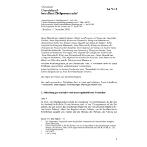 Internat. Übereink. Zivilprozessrecht