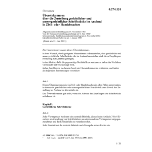 Übereink. Zustellung Schriftstücke
