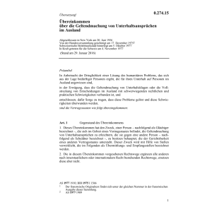 Übereink. Unterhaltsansprüche im Ausland
