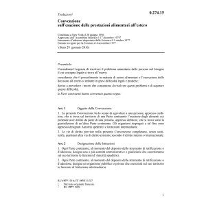 Conv. prestzioni alimentari all'estero