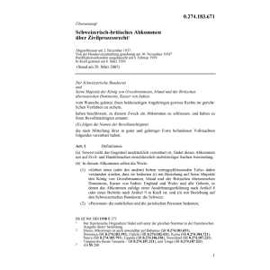 Schweiz-britisches Abk Zivilprozessrecht
