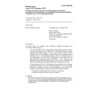 Briefw. Übermittlung Urkunden Luxemburg