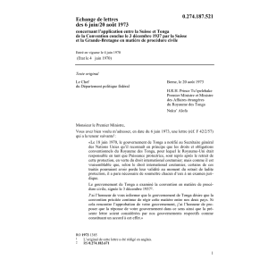 Lettres procédure civile Tonga